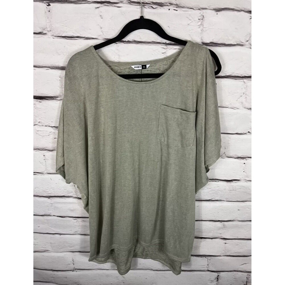 Pepco Womens Size XL Green Short Sleeve Shirt